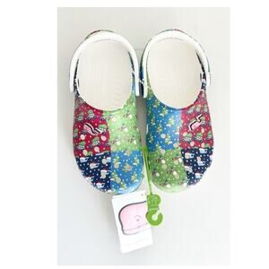 CROCS x Vineyard Vines HOLIDAY PATCHWORK CLOGS Size 4 Kids